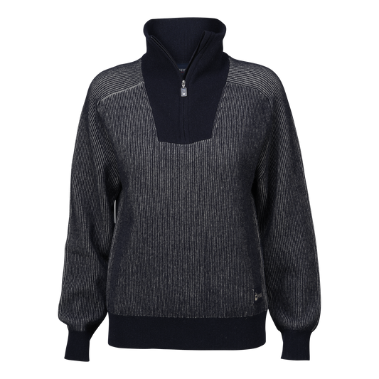Women's Contrast Rib Half Zip – Navy