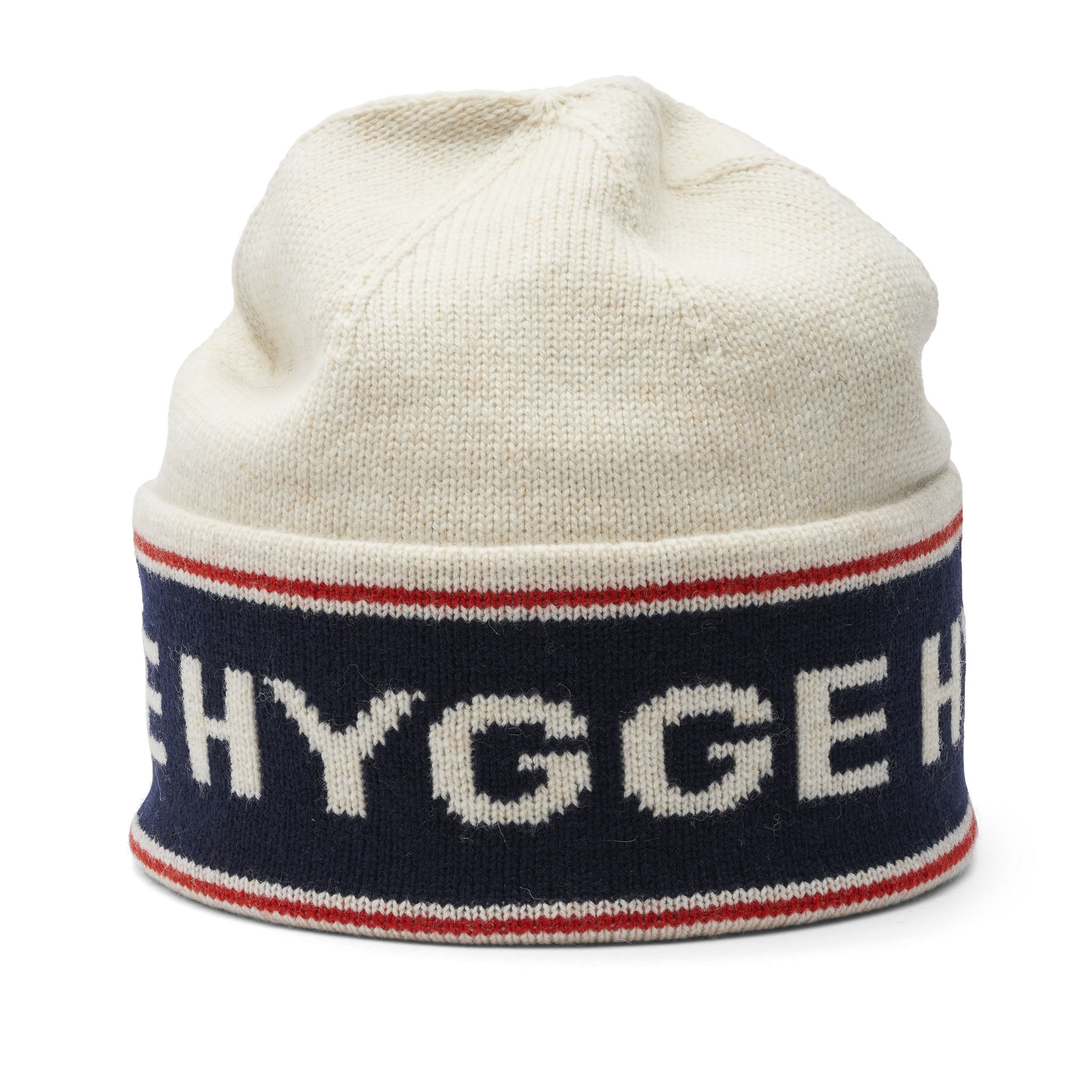 Hygge Beanie – White, Navy, Bonfire