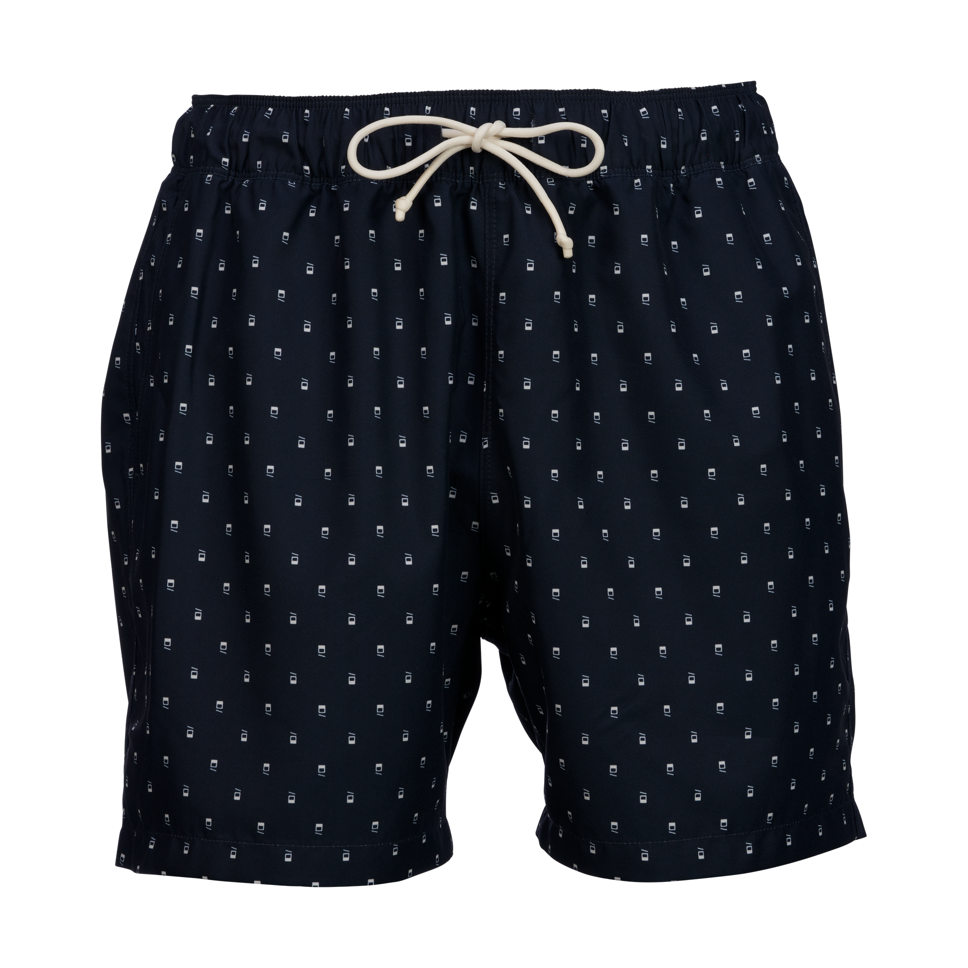 Men's Swim Shorts Print – Navy, White