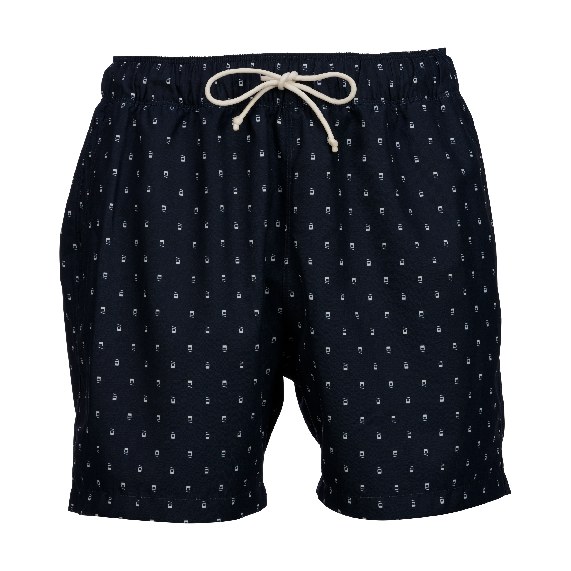 Men's Swim Shorts Print – Navy, White