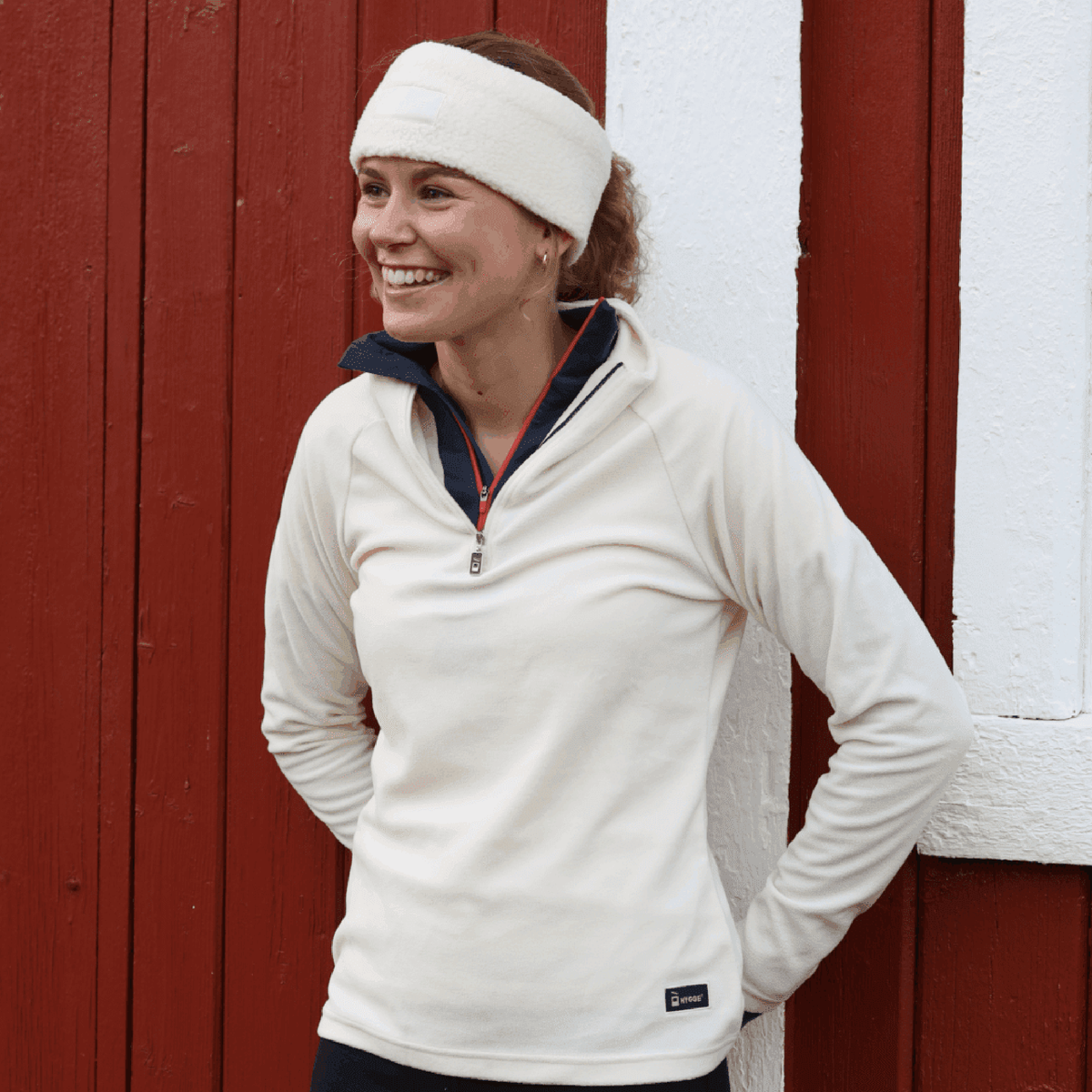 Women's Cloud Fleece Zip Neck – Whiteish