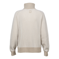 Women's Contrast Rib Half Zip – Beige