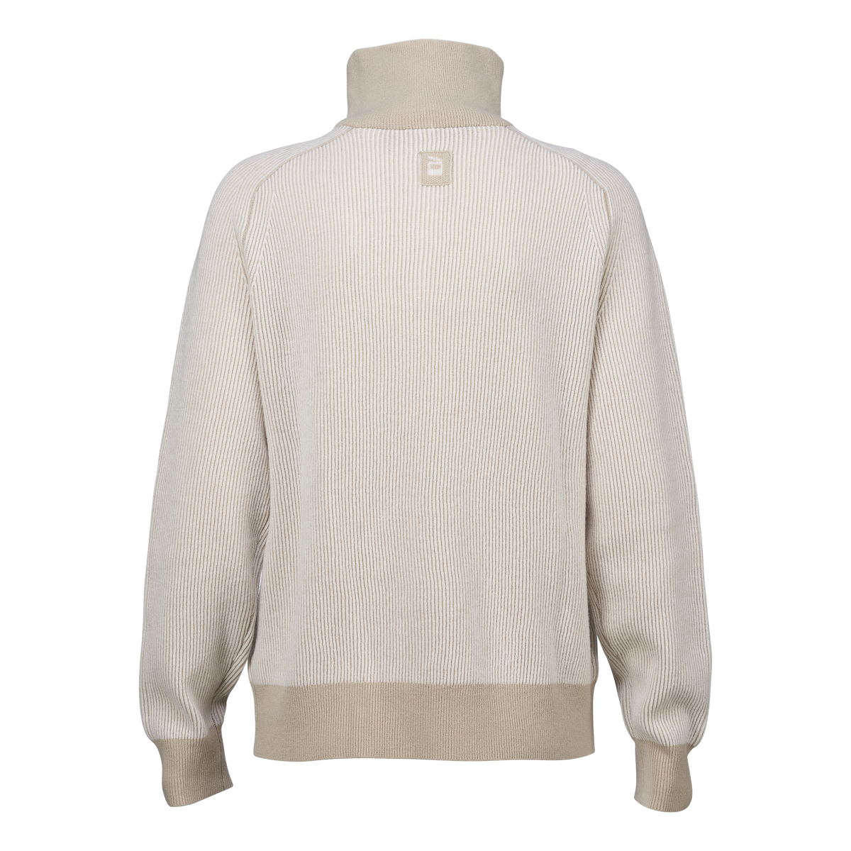 Women's Contrast Rib Half Zip – Beige