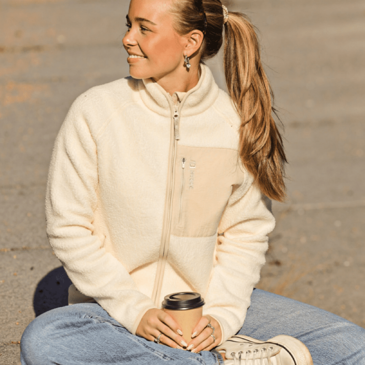 Women's Pile Fleece Jacket – Whiteish
